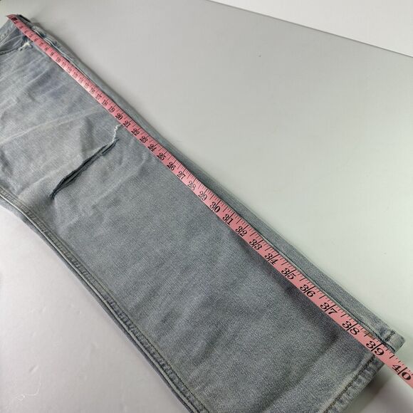 Pacsun Skinny Jeans Mens Sz 36 x 30 Light Wash Distressed Denim Blue Knee Holes - Picture 13 of 13